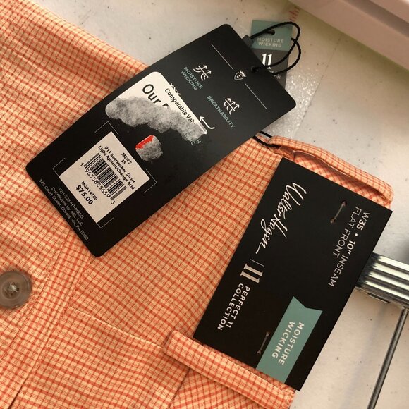 Walter Hagen Mens P11 Collection Seersucker Light Apricot Golf Short 35 - Picture 3 of 4